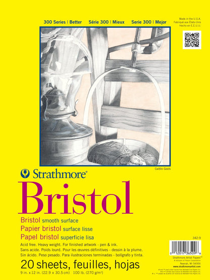 Strathmore Bloque de Dibujo Bristol Smooth 342-14 - 27,94 x 35,56 cm (11 x 14 pulg.) - Almohadilla lisa