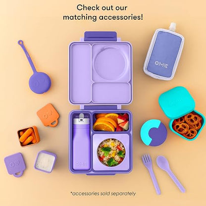 OmieBox Bento - Fiambrera con termos aislados para niños, Púrpura, ciruela, Purple Plum, 1