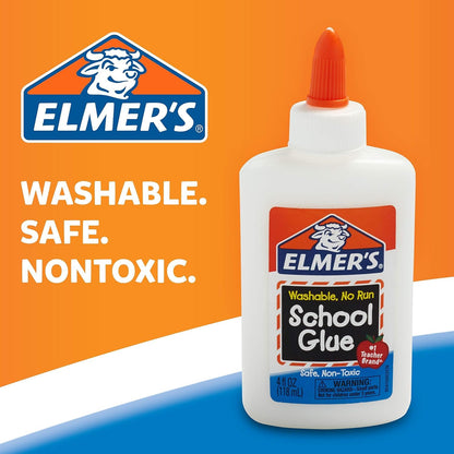 Elmer's Pegamento Escolar Líquido Blanco Lavable 4 oz (12 Unidades)