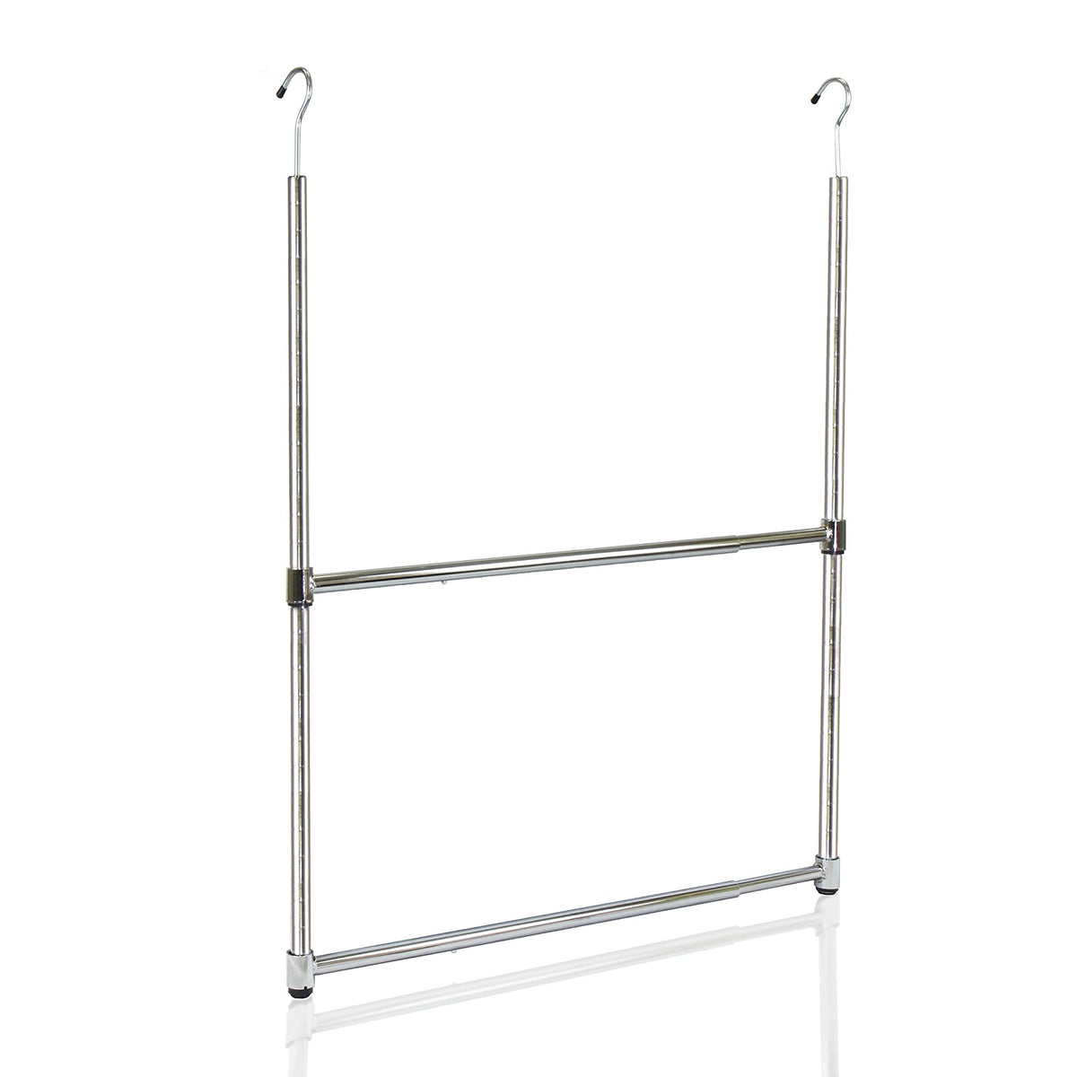 Oceanstar ACR1538C 2-Tier Portable Adjustable Closet Hanger Rod, Chrome