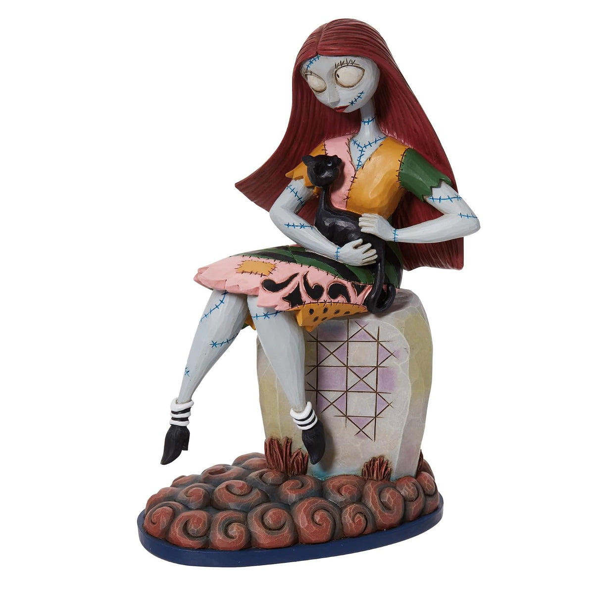 Enesco Jim Shore Disney Traditions Nightmare Before Christmas - Figura de Sally y Gato en lápida, 8 Pulgadas, Multicolor