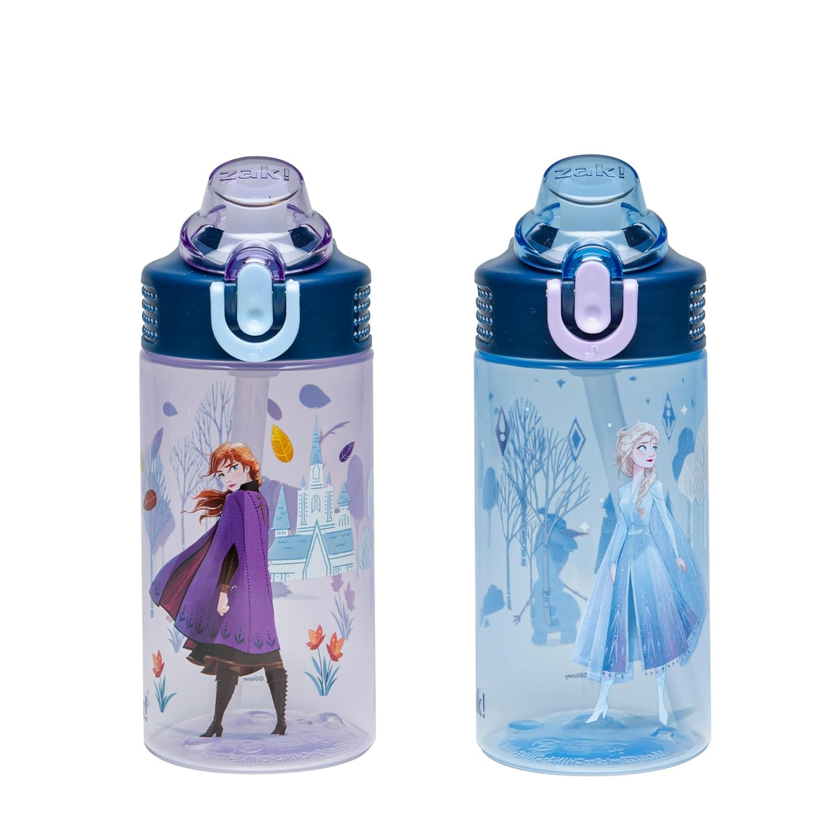 Zak Designs Disney Frozen Set de 2 Botellas de Agua Infantiles - Disney Frozen (Anna & Elsa)