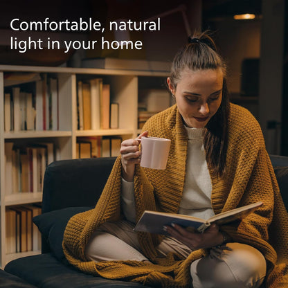 Philips foco LED A19 sin parpadeo transparente regulable, tecnología EyeComfort, 800 lúmenes, blanco suave (2700 K), 8 W = 60 W, base E26, certificado por título 20, ultra definición, interior,