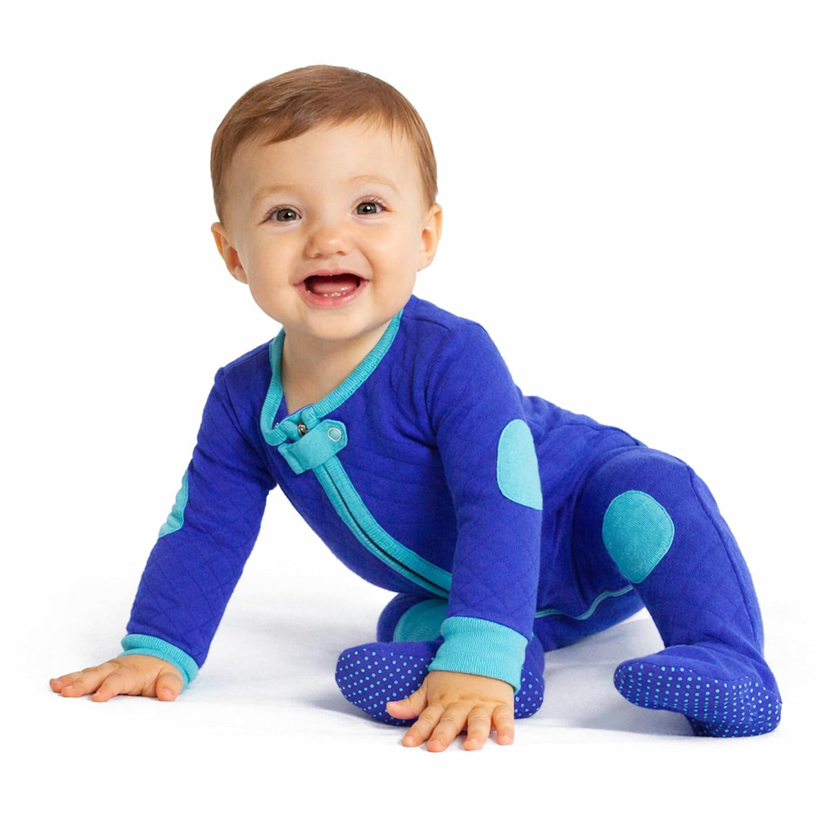 Baby Deedee Sleepsie Cotton Quilted Footie Pajama, 6-12 Months, Peacock