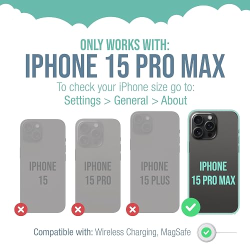 Smartish® - Funda magnética para iPhone 15 Pro Max, compatible con MagSafe [ligera + protectora] Funda de agarre delgada y delgada con forro de microfibra para Apple iPhone 15 Pro Max, color negro Tie