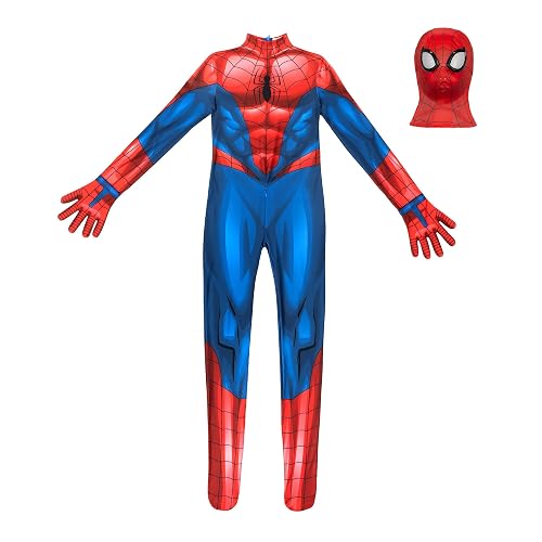 Marvel - Overol Zentai de Lujo con diseño Impreso y máscara de Elastano Desmontable y Ojos de plástico