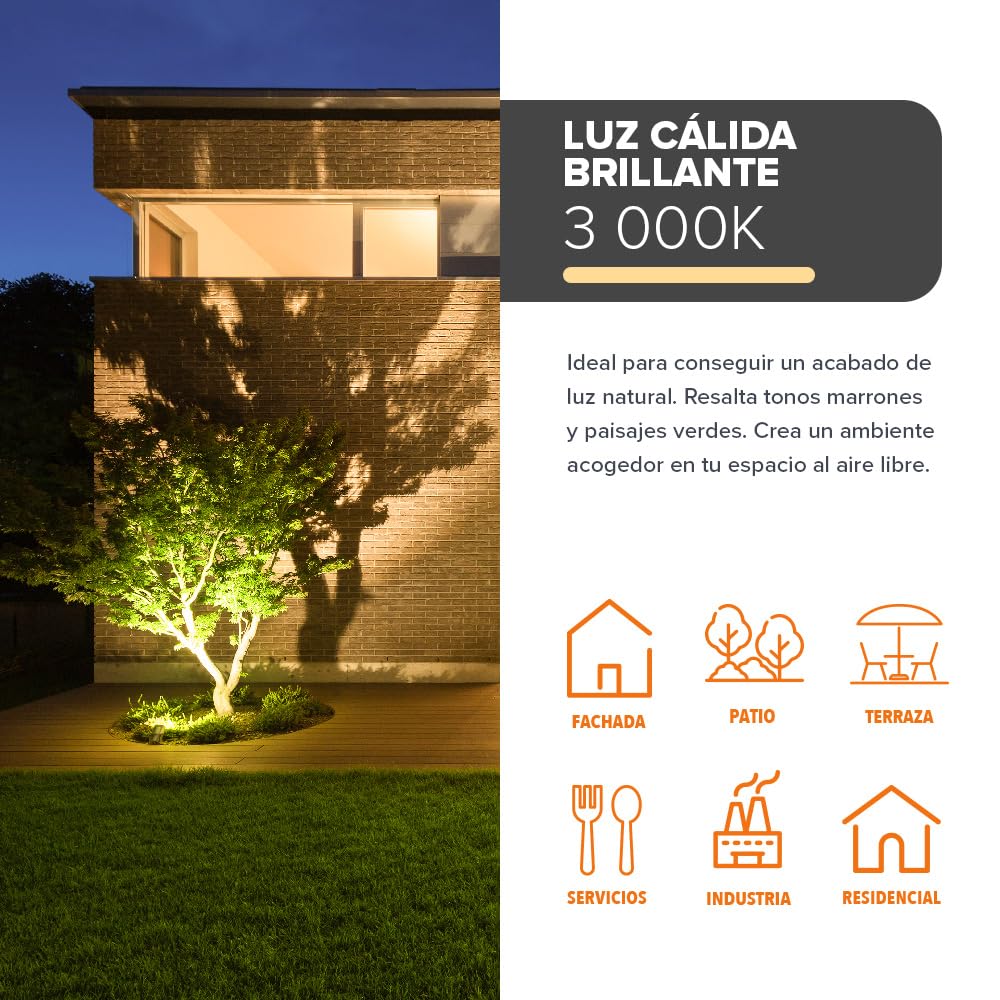 Tecnolite Lámpara de Exterior LED para Sobreponer HLED-921/N, 8 W, Luz Suave Cálida, Negro