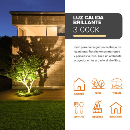 Tecnolite - Luz de Cortesía LED Exterior Empotrable 0.6 W, Luz Cálida Brillante, IP54, No atenuable, LED Integrado
