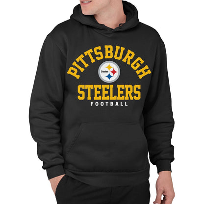 Junk Food NFL - Sudadera con Capucha Unisex con Logotipo del Equipo NFL Classic para Adultos - Pittsburgh Steelers - XL - Negro -