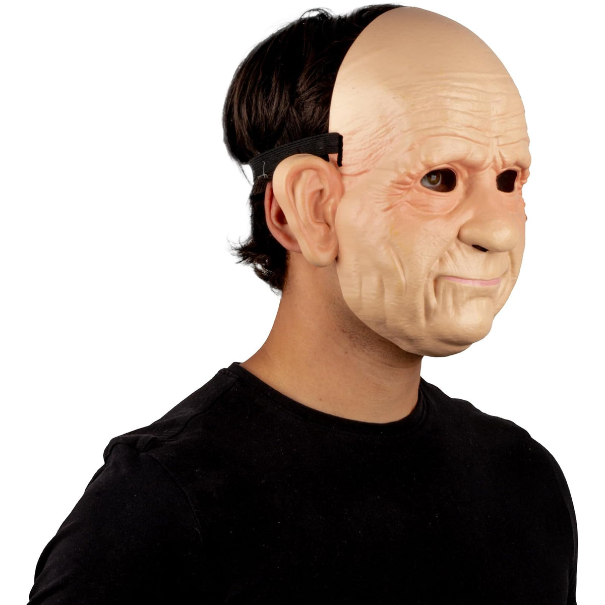 REV Viejito Máscara Plastica | Anciano de Plástico para Disfraz o Broma | Face Mask Ligera de PVC con Diseño Cómico y Detalle Realista de Arrugas | Unitalla Adulto Color Beige