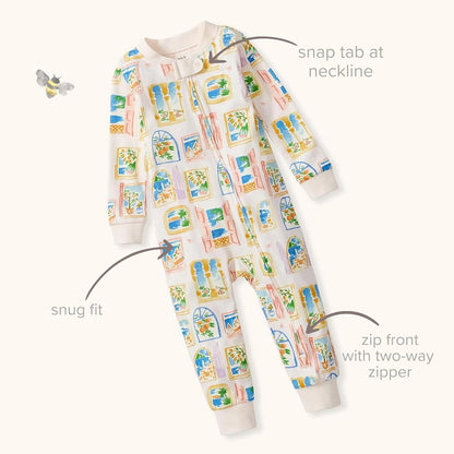 Burt's Bees Baby Sleeper Pajamas, 100% Organic Cotton, One-piece Pjs, Diagonal Zip Up Jumpsuit, Snug Fit Footie Durmientes para bebés y niños pequeños bebés niñas