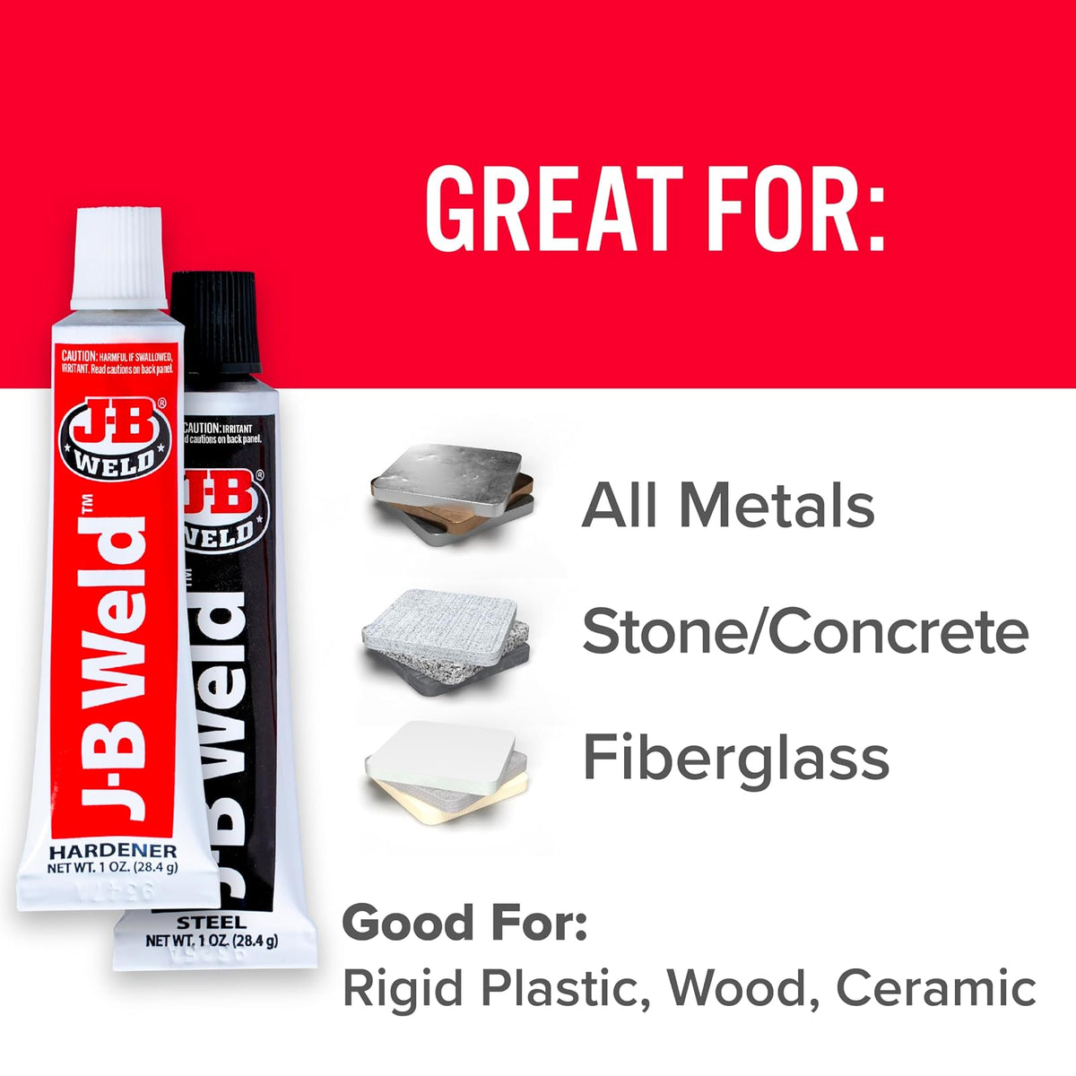 J-B Weld Original Epoxi Reforzado de Acero, Gris Oscuro, Paquete de 2, 2 oz, 8265S-2