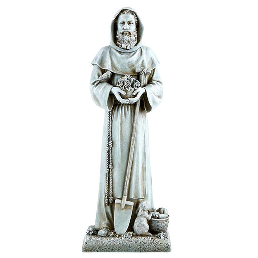 Christian Brands Avalon Gallery - Estatua de jardín - Escultura católica de Resina de Piedra para Interiores y Exteriores, 12 Pulgadas de Alto