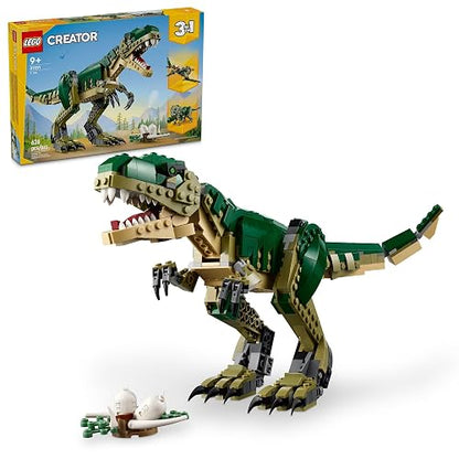 LEGO® Creator 3en1 T. Rex Convertible en Triceratops o Pterodáctilo, Figuras articuladas de Dinosaurios, Juguete de construcción Ideal como Regalo para niños y niñas 31151