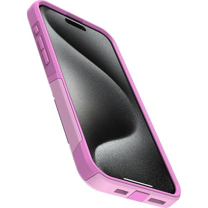 Otterbox Funda para iPhone 15 Pro MAX (Solo) Commuter Series - Run Wildflower (), Delgada Y Resistente, Apta para El Bolsillo, con Protección para Puertos Rosa