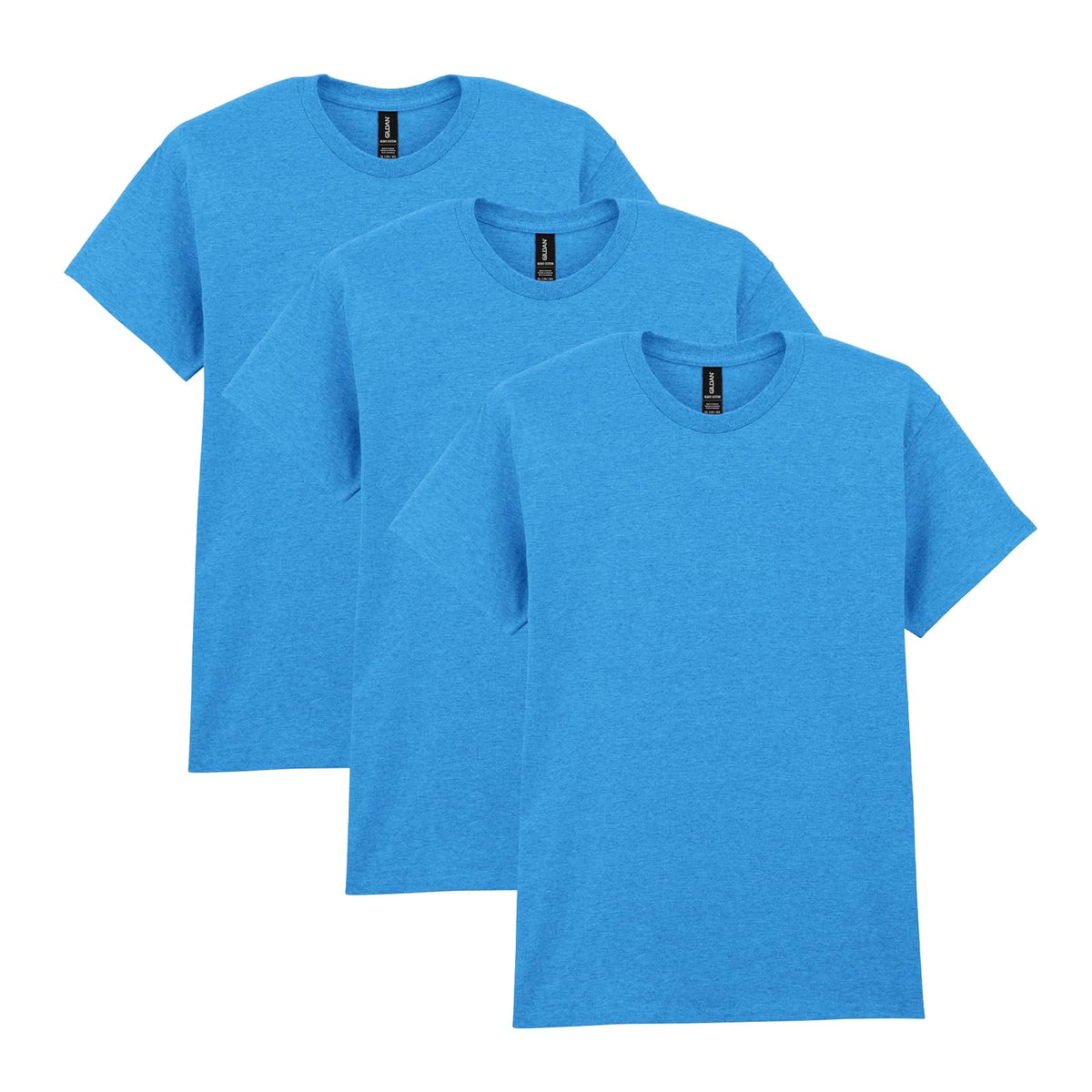 Gildan G5000 Camiseta de Algodón Pesado para Hombre - 3 - Zafiro jaspeado (paquete de 3) - XXL