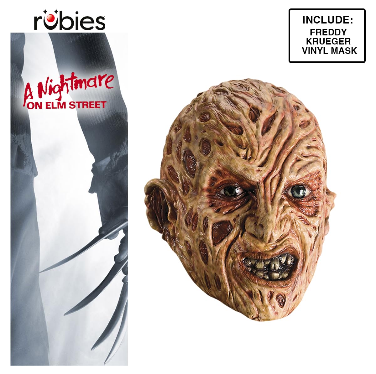 Rubie's Costume Co A Nightmare On Elm Street - Máscara de Freddy Krueger, Rojo -, Talla única