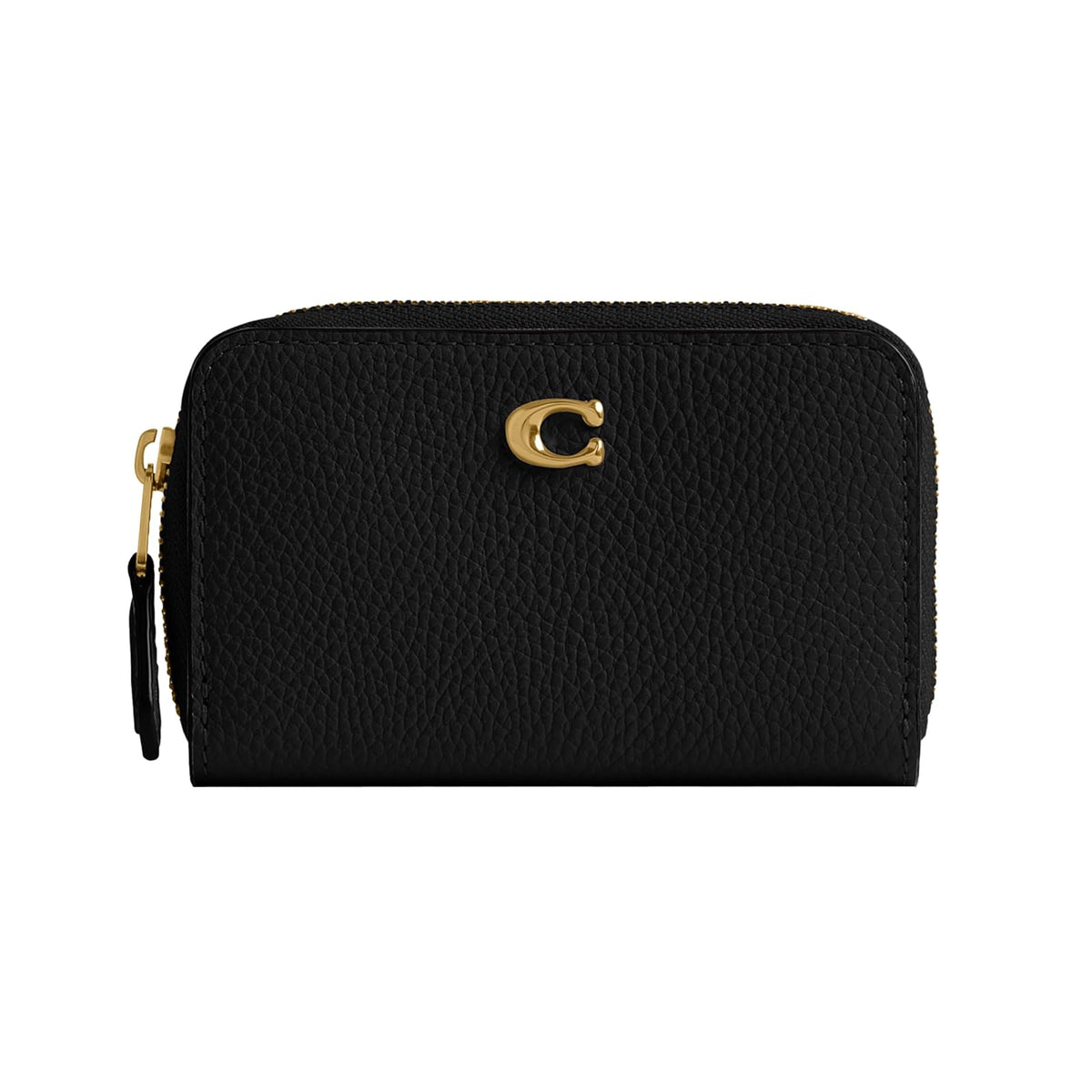 Coach - Funda pequeña con cierre y acolchado para tarjetas, Negro, One Size