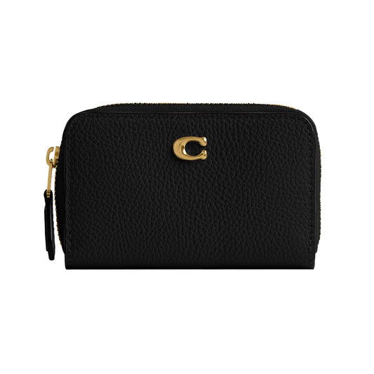 Coach - Funda pequeña con cierre y acolchado para tarjetas, Negro, One Size