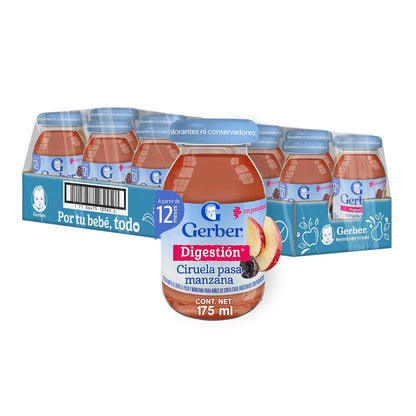 Gerber Jugo Etapa 2 Manzana Ciruela Paquete de 12 Piezas de 175 ml c/u