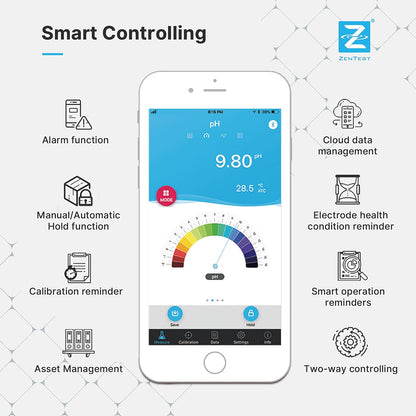 Apera Bluetooth® Smart Tester Negro estación dock para móvil, pH+EC+TDS+Salinidad+conductividad