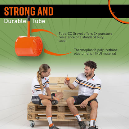 Tubolito - CX/Gravel Tubo Lightweight Bike Inner Tube | Light, Strong, Compact, Durable, Puncture and Pinch Flat Protection | for Cyclocross, Gravel, Hybrid Bicycle | Presta Valve, for 700c