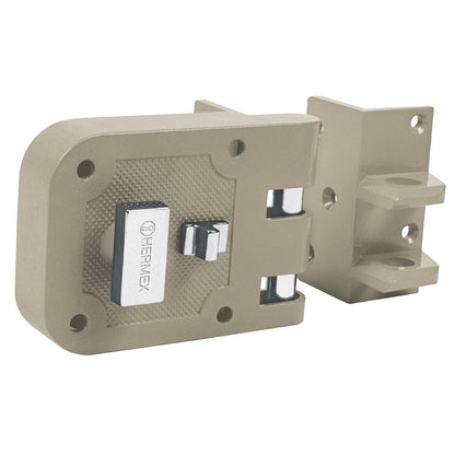 Hermex CS-60D, Cerradura de sobreponer para puertas corredizas (derecha), llave tradicional