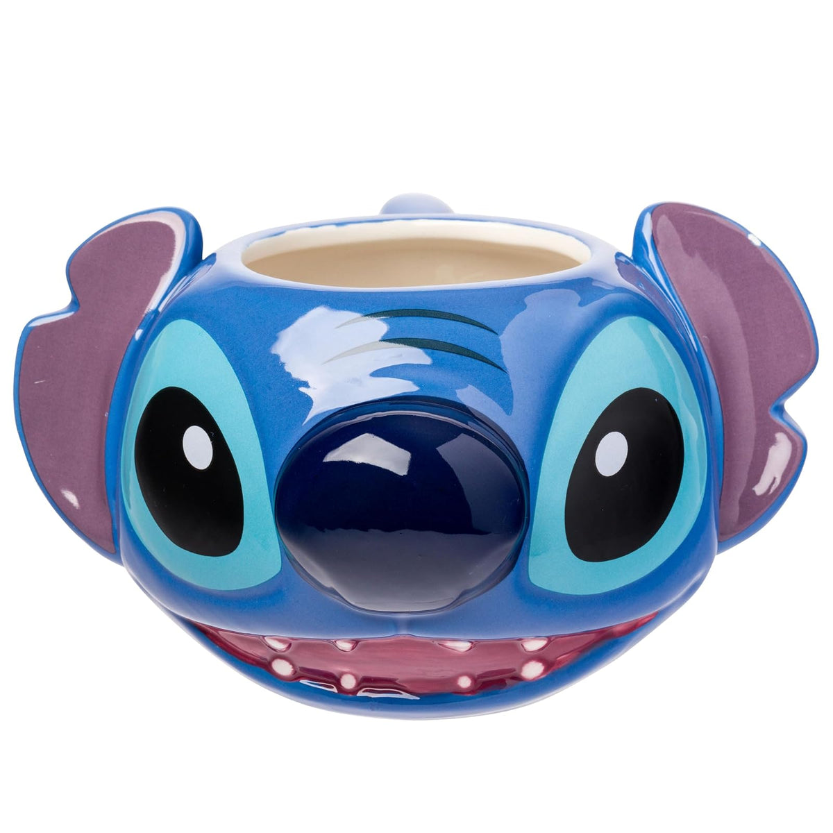 Silver Buffalo Disney Lilo and Stitch - Taza esculpida 3D de cerámica con puntadas, 24 onzas
