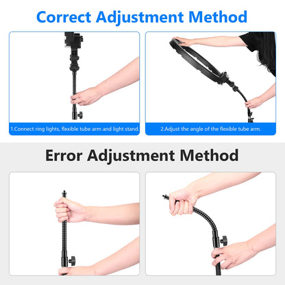 NEEWER 10 "/ 25 cm de Metal Flexible Brazo Tubo para LED Luces de Video, Anillo de Luz de Flash y Otros Accesorios de Fotografía con 1/4" Tornillo de Rosca