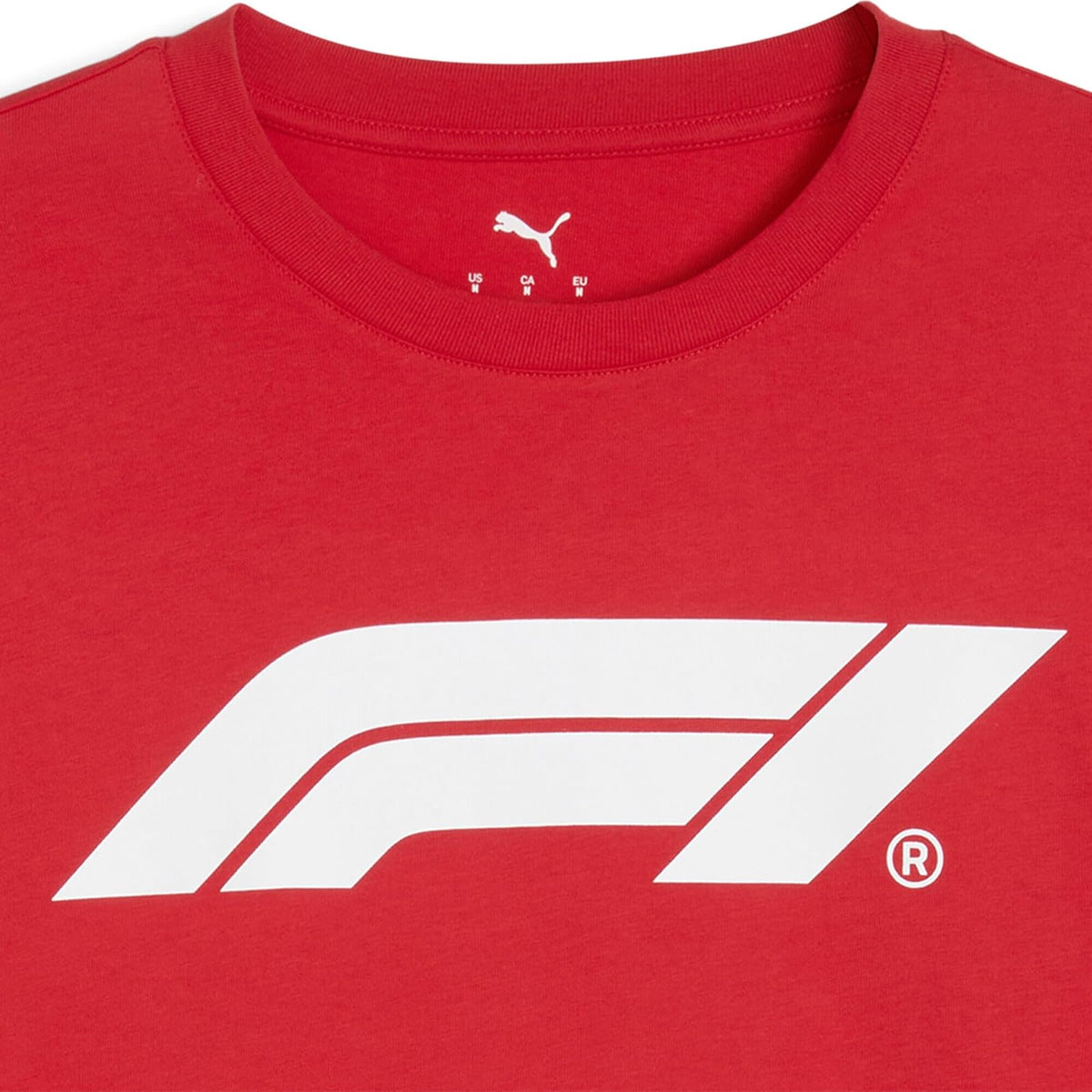 Puma F1 ESS Logo tee 180g Tees Hombre | Logotipo F1® en la parte delantera, logotipo de Puma en la manga, cuello redondo, producto oficial PUMA x F1, manga corta
