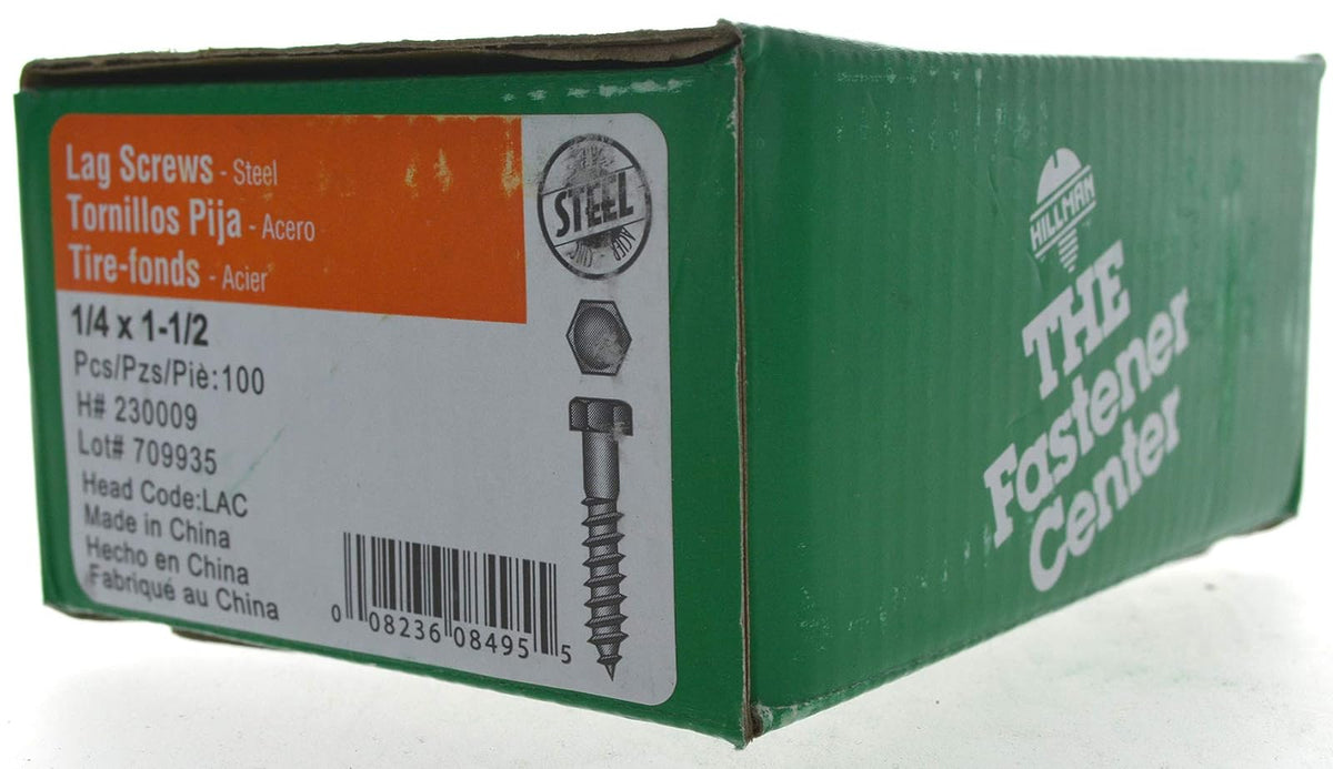Hillman 230009 Tornillos hexagonales, 1/4 x 1-1/2 pulgadas, zinc, paquete de 100