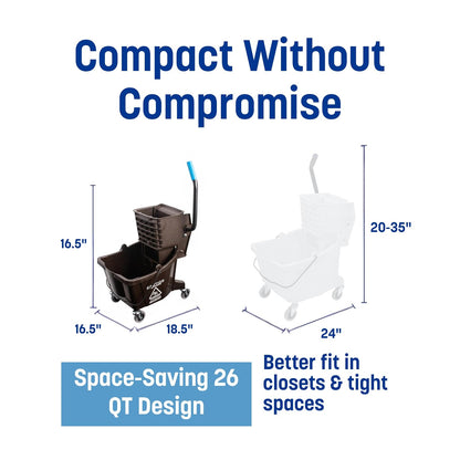 Carlisle Commercial - cubeta de trapeador con escurridor de presión lateral, Marrón, 24.6 l