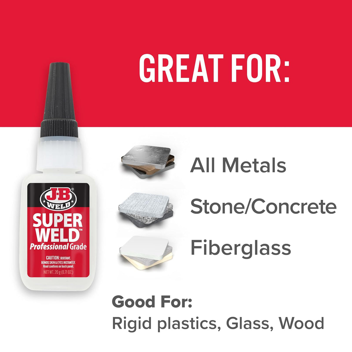 J-B Weld SuperWeld Superglue 33120-2, 20 g, Paquete de 2, Transparente