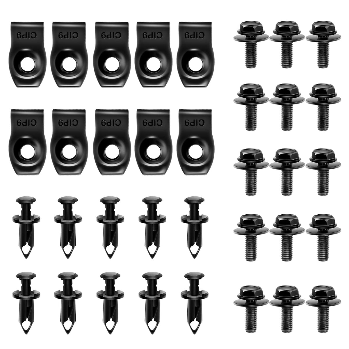 GOOACC Clips Retenedores de Plástico para Paneles y Guardabarros - 35PCS Extruded U-nuts
