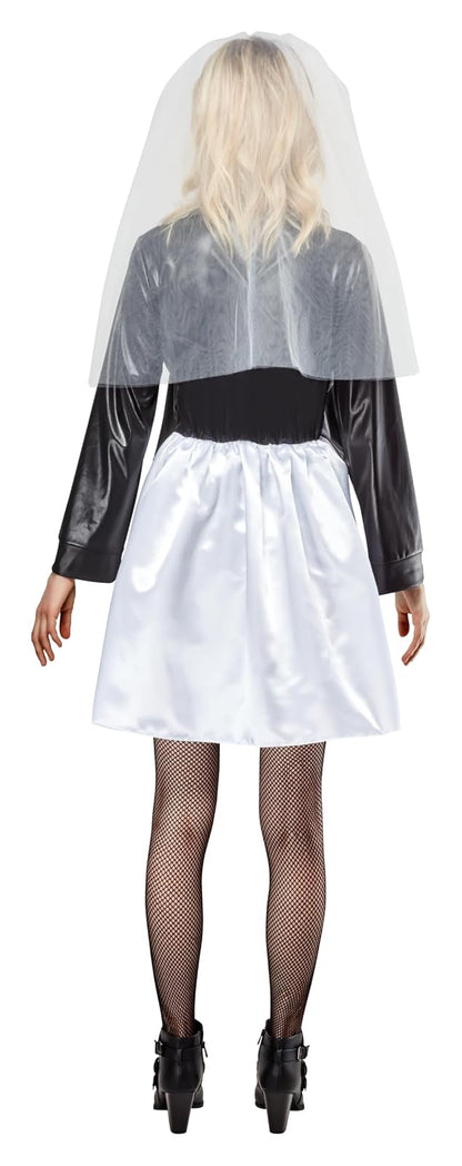 Rubies - Vestido de disfraz de novia de Chucky Tiffany para mujer, Como se muestra, Large