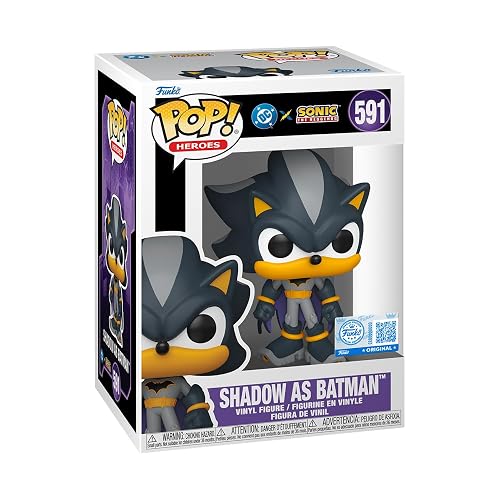 Funko Pop! Heroes: Justice League & Sonic - Shadow as Batman | Mercancía Oficial de Videojuegos - Figura de Vinilo Coleccionable para Decoración - Regalo de Cumpleaños para Fans