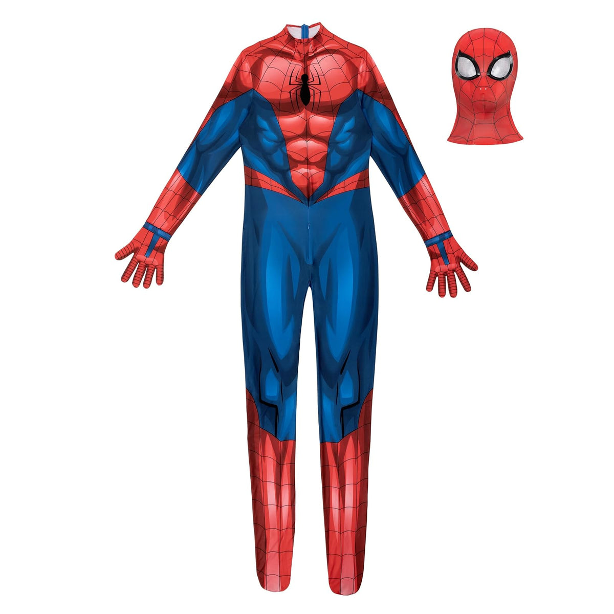 MARVEL Spider-Man Official Adult Deluxe Zentai Halloween Costume - Stretch Spandex with Hidden Zippers and Wrist Slits