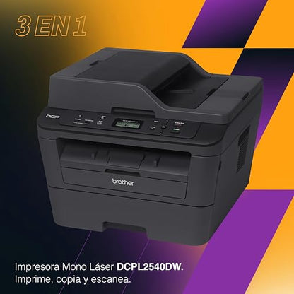 Brother Impresora Multifuncional Láser 3 en 1 DCP-L2540DW Alto Rendimiento | Multifuncional láser 3 en 1