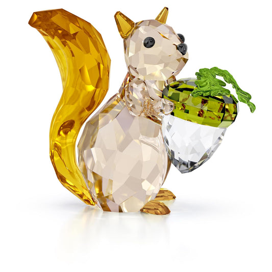 Swarovski Idyllia - Figura de Cristal con diseño de Ardilla y Bellota, con Cristales