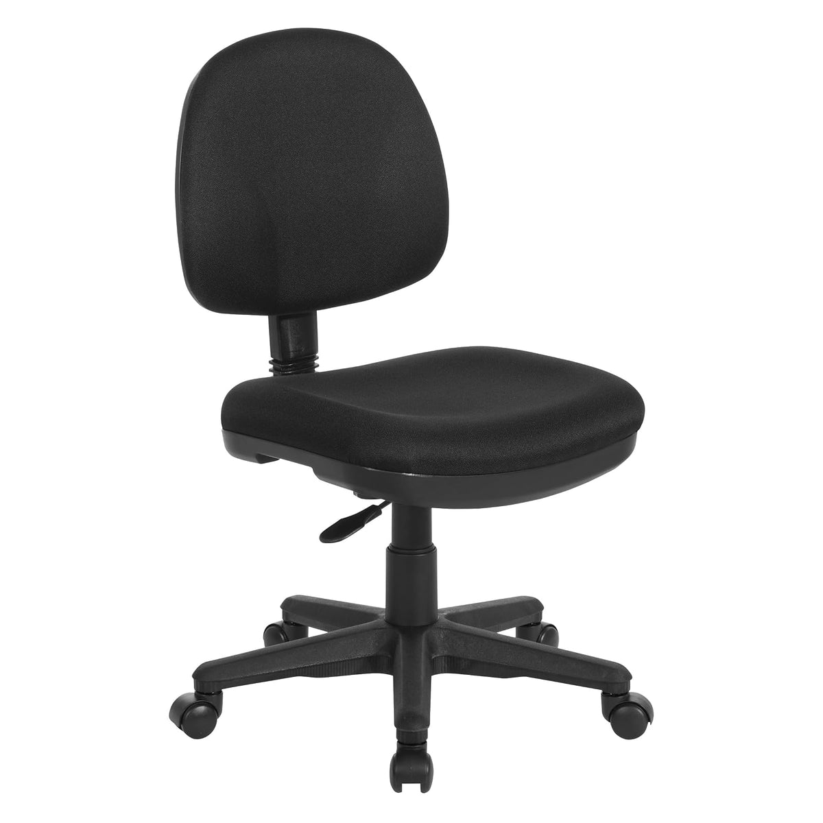 Office Star - Silla de Oficina esculpida neumática con Asiento Acolchado Grueso y Soporte Lumbar Integrado, Color Negro