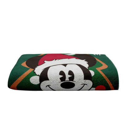 COBERTORES PROVIDENCIA Toalla Premium Estampada Mickey Arbol de Navidad