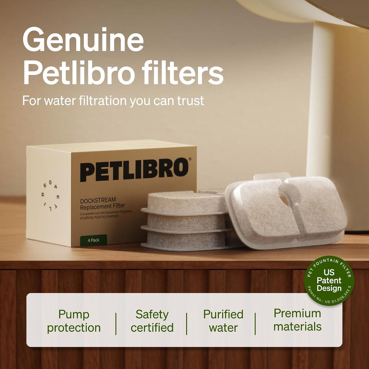 PETLIBRO Paquete de 8 filtros de repuesto para fuente de agua Dockstream PLWF005/PLWF115, juego de filtros de repuesto para fuente de agua ultra silenciosa para mascotas (8 paquetes)
