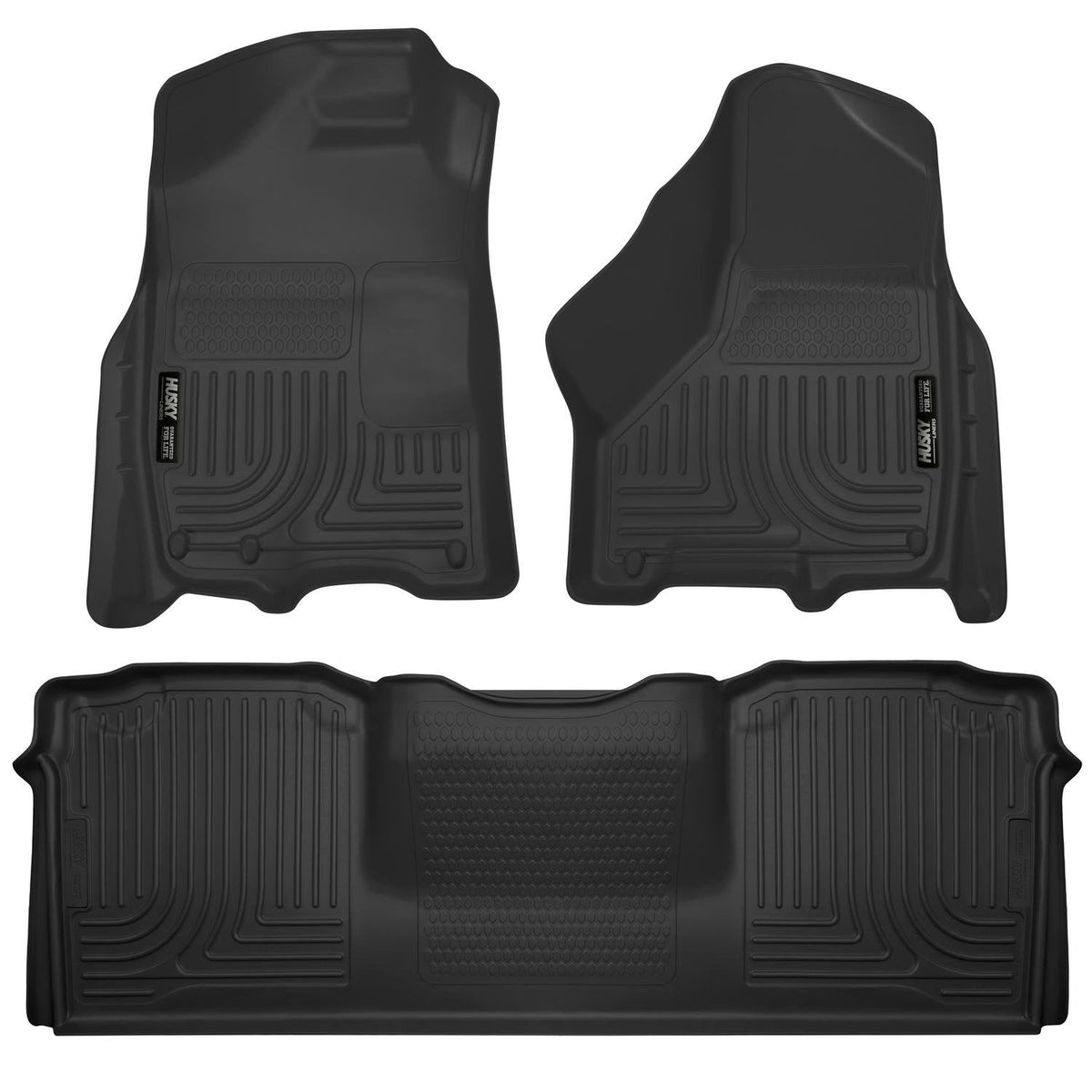 Husky Liners Weatherbeater - Compatible con Dodge Ram 2500/3500 Mega Cab, 2010-2018 - 2500 Mega Cab, Frente y 2ª Fila, Negro, 3 Piezas | 99041 - Negro -
