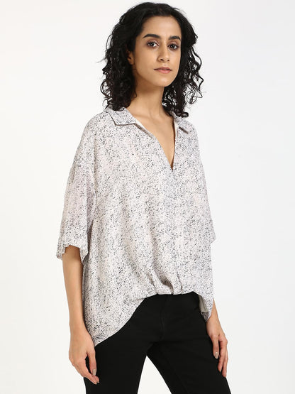 Calvin Klein Jeans - Parte Superior Cruzado de Gasa para Mujer, Blanco, M