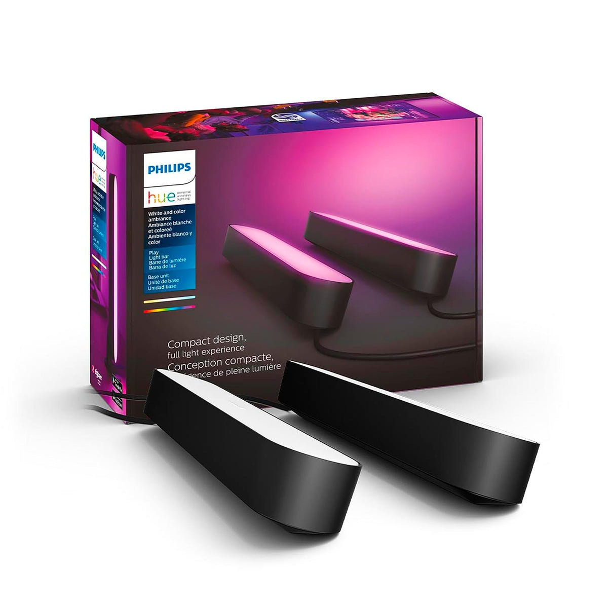 Philips Hue Barras Inteligentes Play Luz Multicolor LED - Paquete de 2 Compatible con Alexa