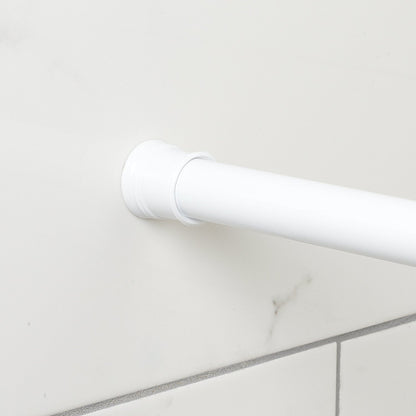 Zenna Home - Cortina de Ducha de tensión Ajustable, 44 a 72 Pulgadas, Color Blanco
