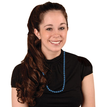 Beistle 50570-B One Dozen 33-inch Long Beaded Necklaces, Party Accessory, 7mm Beads, Blue