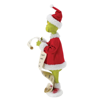 Department 56 Possible Dreams Dr. Seuss Grinch Holding Nice List Figurine, 12 Pulgadas, Multicolor