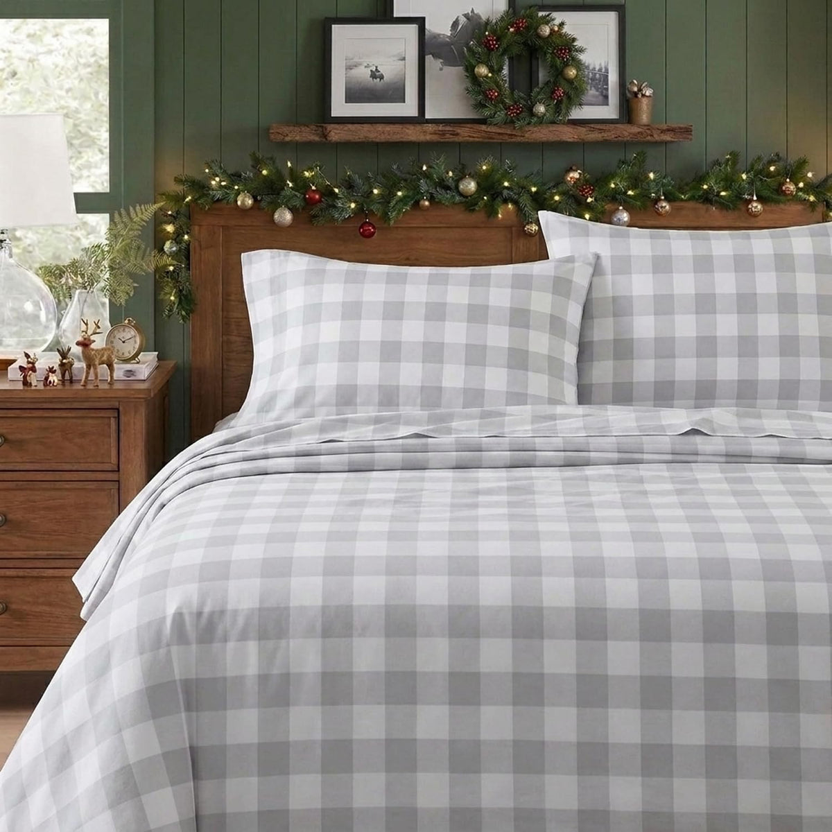 Eddie Bauer - Juego de sábanas Individuales, Ropa de Cama de Franela de algodón cálido y Transpirable con Bolsillos Profundos, Cepillado para Mayor suavidad, acogedora decoración del hogar,