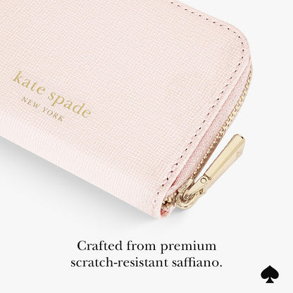 Kate Spade New York Devin - Tarjetero magnético con cierre, color rosa gis | Elegante portafolios para teléfono – Compatible con teléfonos y fundas MagSafe – portafolios MagSafe desmontable para iPhone